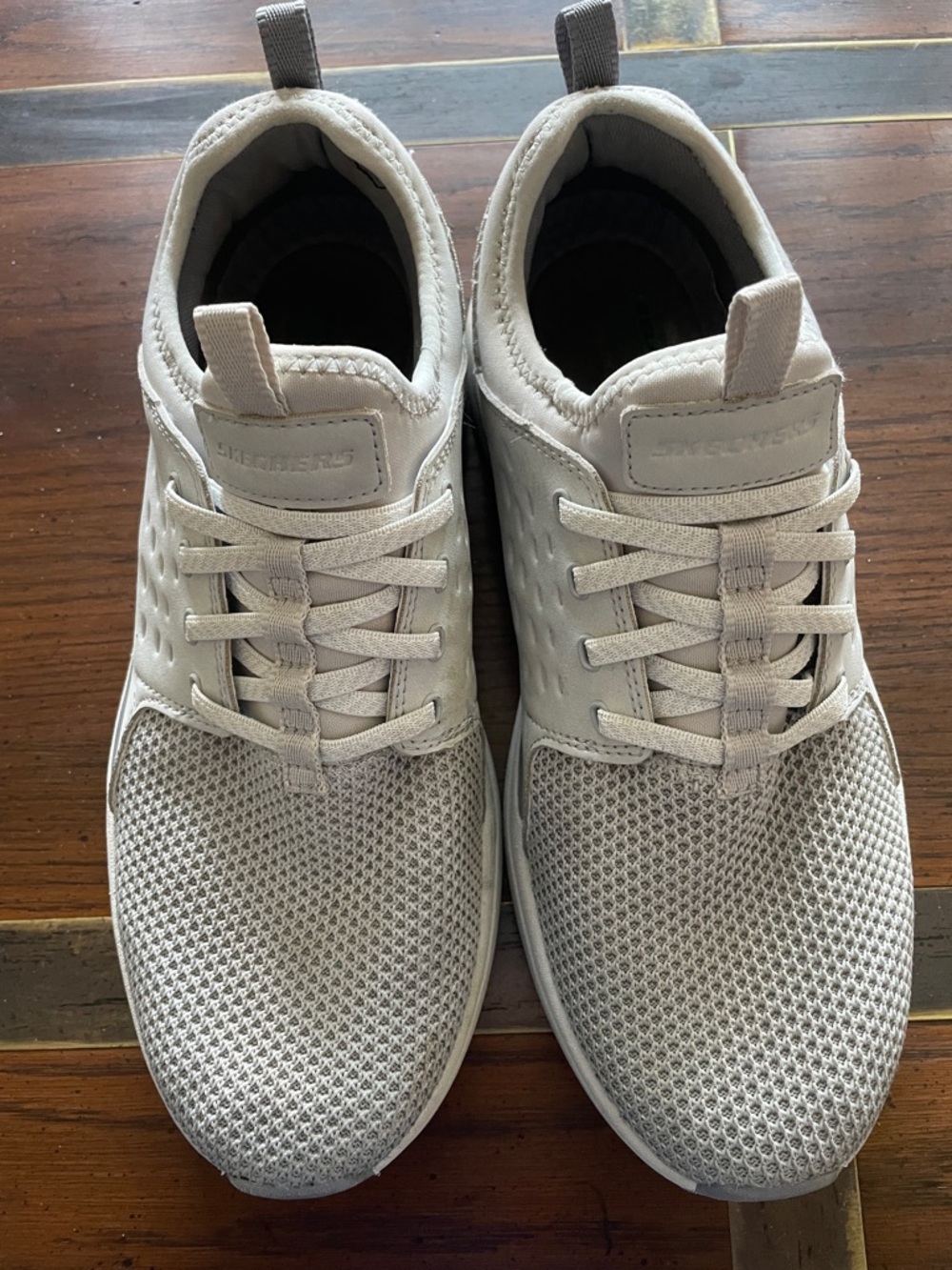 Skechers Men’s Athletic Mesh Sneakers in Light Beige